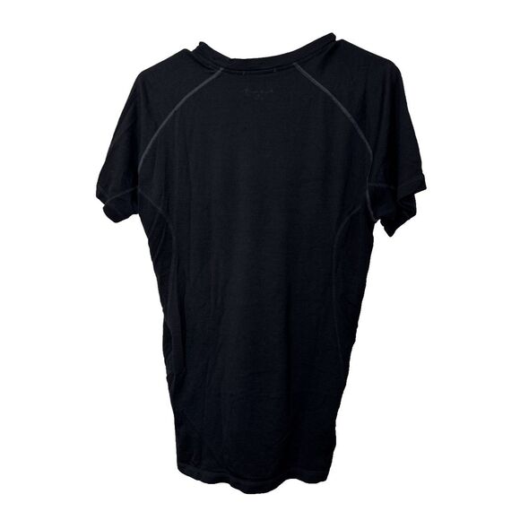 Smartwool Base Layer Top T Shirt M Black Short Sleeve 100% Merino Wool Holes - Picture 5 of 12